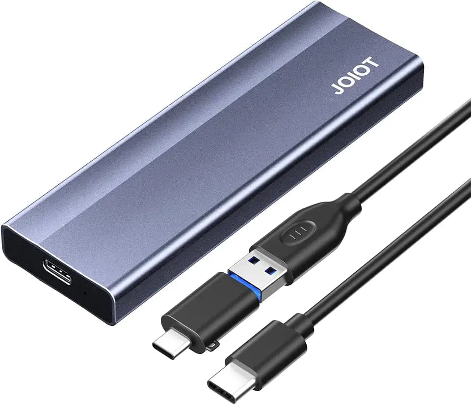 JOIOT SSD Enclosure USB C 10Gbps M.2 NVMe SSD Enclosure to USB Adapter USB 3.2 Gen 2 Aluminum Alloy SSD External Enclosure for M & M+B Key NVMe SSD 2230/2242/2260/2280