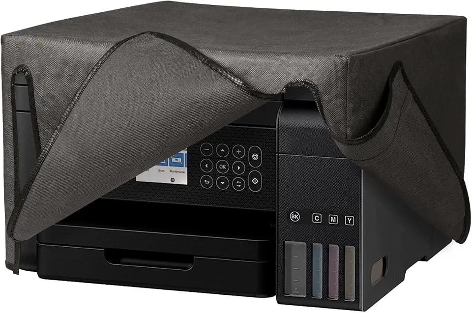 kwmobile Dust Cover Compatible with Epson Eco Tank ET-3850 / Eco Tank ET-4856 - Printer Case - Fabric Protector Cover - Dark Grey