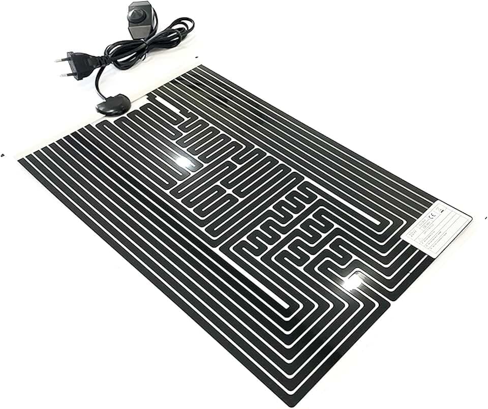 Reptilien-Heizmatte, 7 W, 15 x 28 cm, 220 V, Reptilien-Heizkissen mit Temperaturanpassung, Terrarium-Heizmatten, Sicherheits-Heizmatte für Schildkröten, Schildkröten, Schlangen, Eidechsen, Amphibien