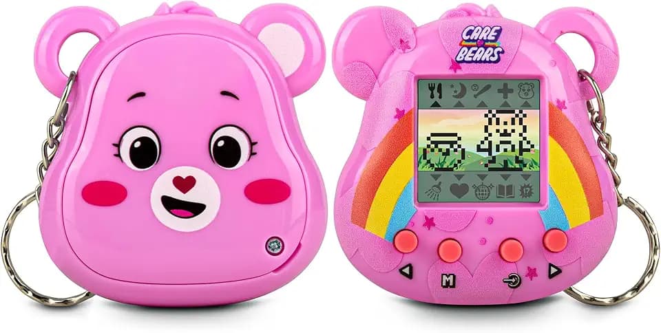 Care Bears Digital Pet - Cheer Bear Nano Pet with Care Features, 1.4” Inch Screen, Handheld Interactive Virtual Pets for Kids, Collectible Electronic Toy, Battery Included