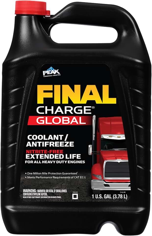 PEAK Final Charge Global Extended Life Concentrate Antifreeze/Coolant for All Heavy Duty Engine Cooling Systems, 1 Gal.
