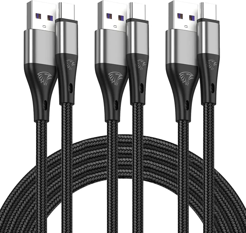 HALIHALL USB A to USB C Cable 3Pack 6Ft Fast Charging 3A Nylon Braided Cord