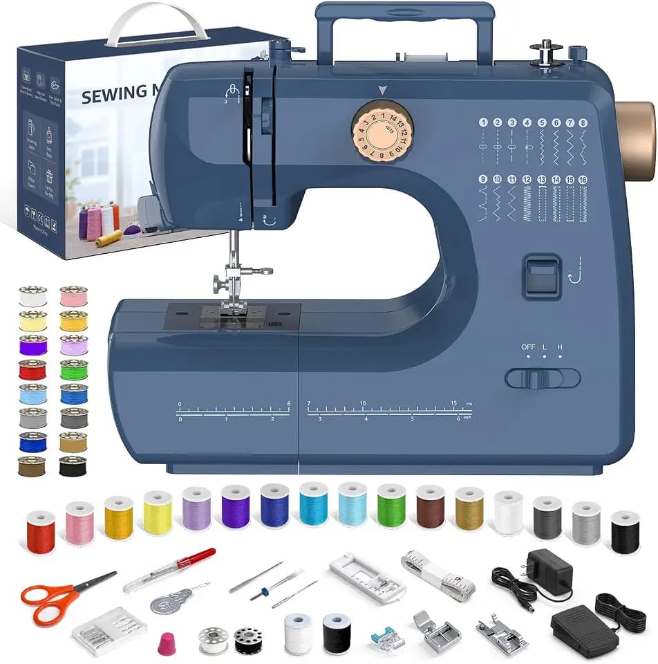 12V 24W Motor Portable Sewing Machine for Home Mending & Denim