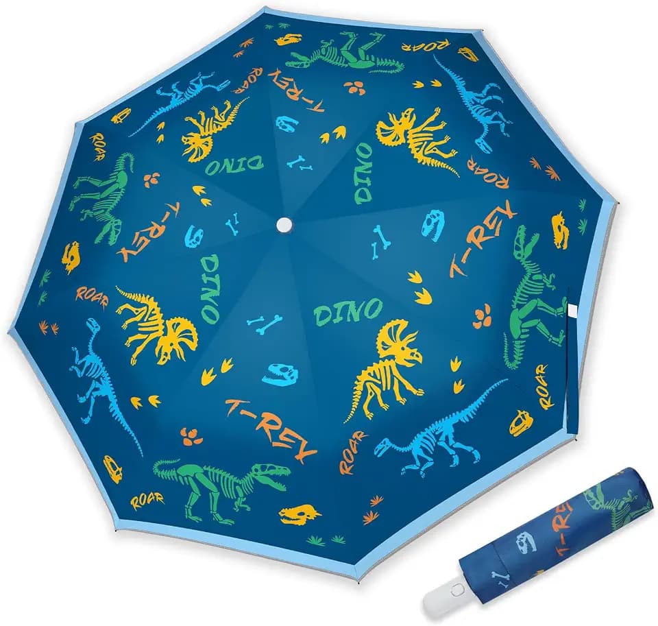 Kids Folding Umbrella Auto Open & Close for Boys Girls