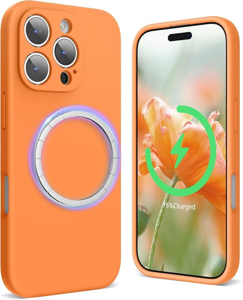 SURPHY Magnetische hülle für iPhone 16 pro mit Silikon Kameraschutz | Stoßfest Handyhülle iPhone 16 pro Case 6,1" aus Premium Silikon für Magnetische Alles Zubehör