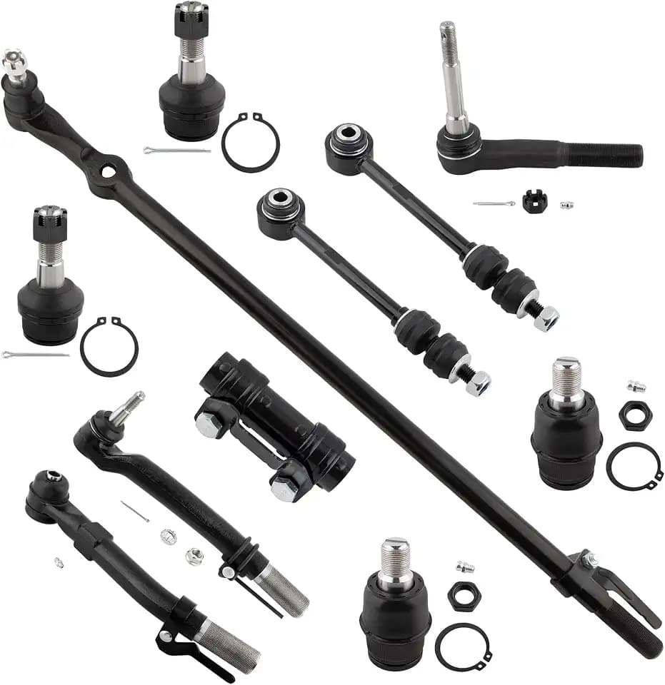 BOXI 11pcs Suspension Kit 3 Front Outer Tie Rod End 1 Tie Rod Adjusting Sleeve 1 Tie Rod Drag Link 2 Lower 2 Upper Ball Joint 2 Sway Bar fit 2005-2007 for Ford F-250 F-350 Super Duty K80026 DS80749