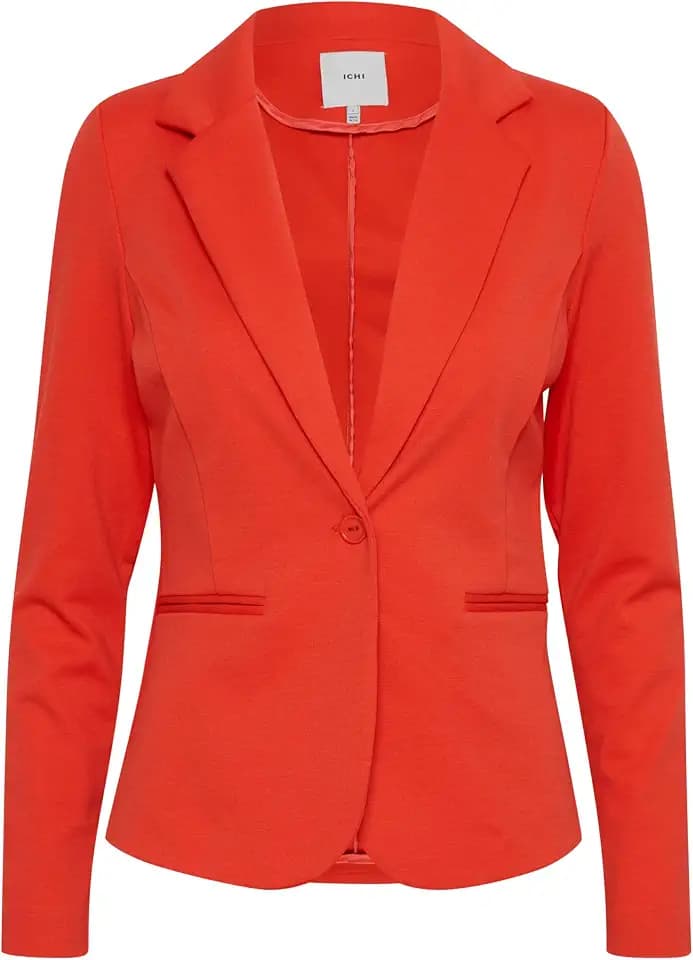 ICHI IHKATE BL Damen Blazer Kurzblazer Jacke EIN-Knopf-Blazer mit Stretch und Reverskragen