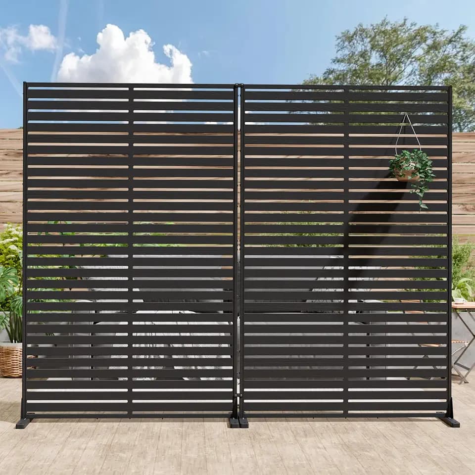 72" Outdoor Privacy Screen Set of 2,Privacy Panels for Patio,Black