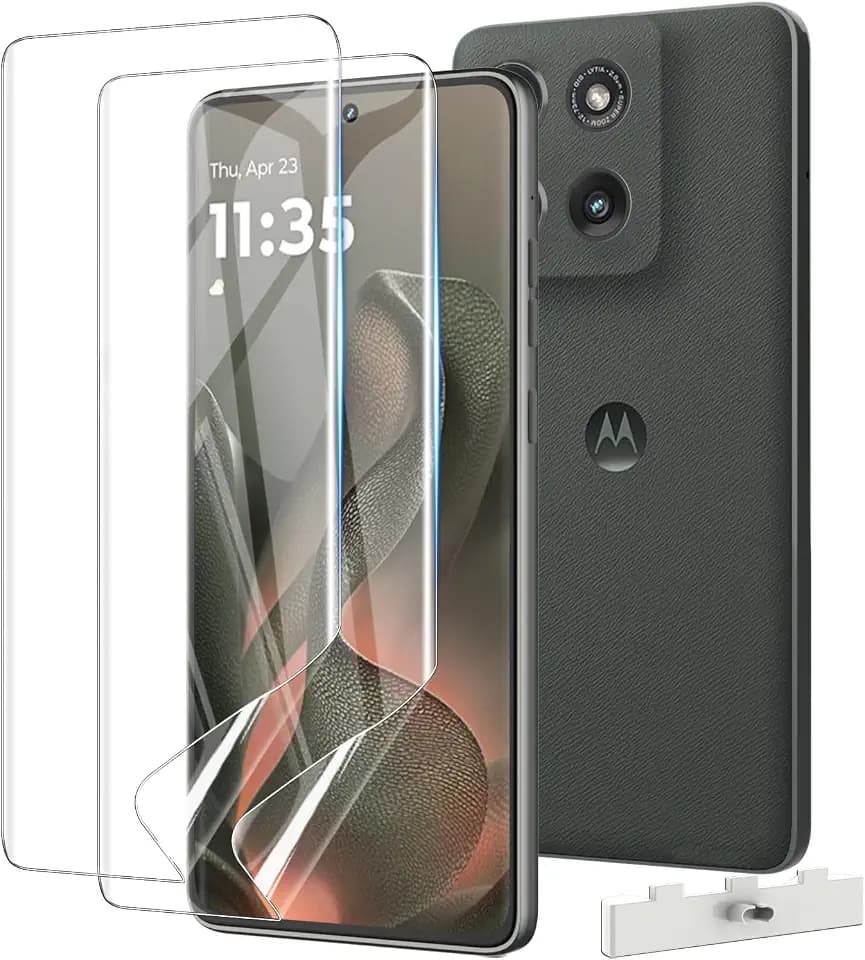 2 Pack Screen Protector for Motorola Edge 2025,Soft Flexible TPU Film Screen Protector for Moto Edge 2025,Full Coverage,HD Clear,Support Fingerprint Unlock,with Easy Installation Alignment Tool
