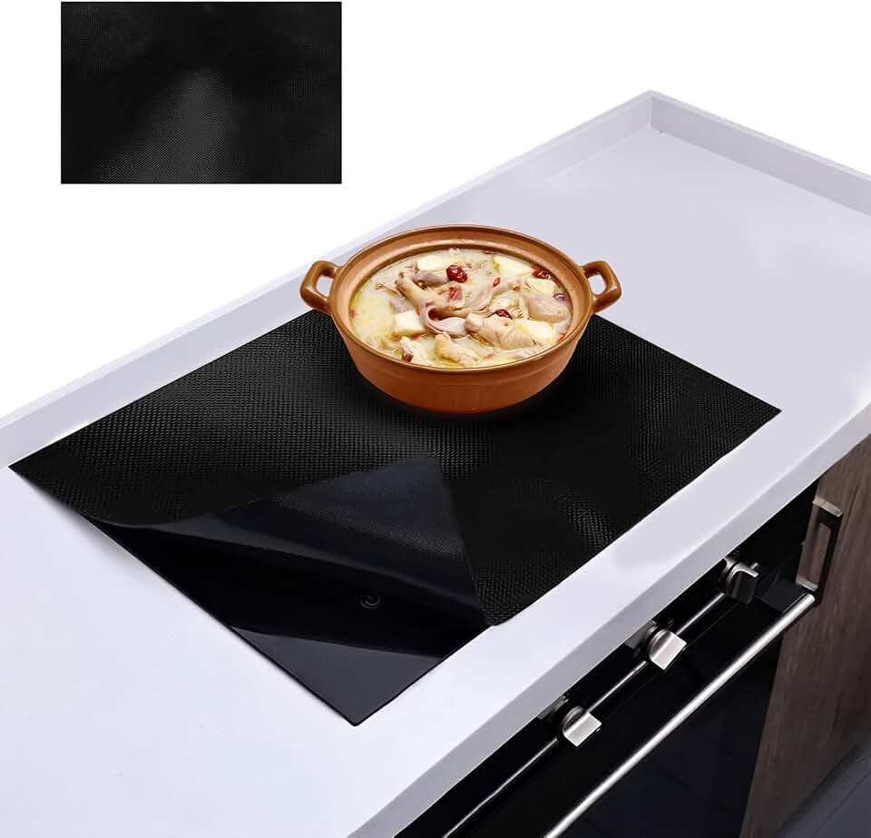 52x78cm Große Induktionsschutzmatte Silikon Induktionskochfeld Schutzmatte Induction Cooker Silikonmatte Rutschfest Induktion Herdschutz Matte Magnetisch für Induktionsherd