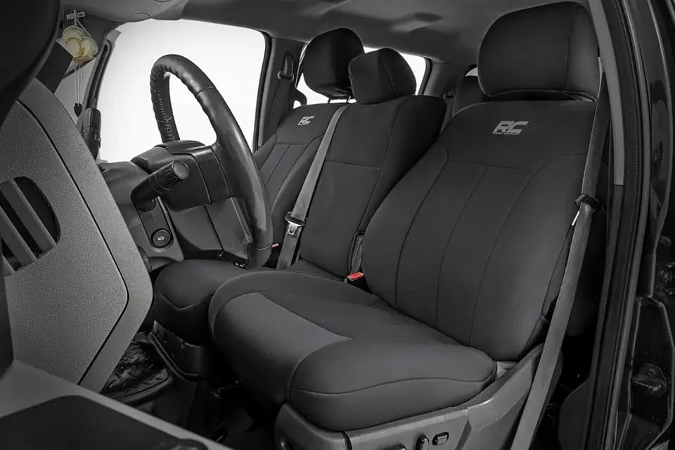 Rough Country Neoprene Seat Covers for Ford F-250/F-350 Super Duty (2011-2016) - Waterproof & UV Resistant, Foam Padded, Front & Rear Seat Cover Set