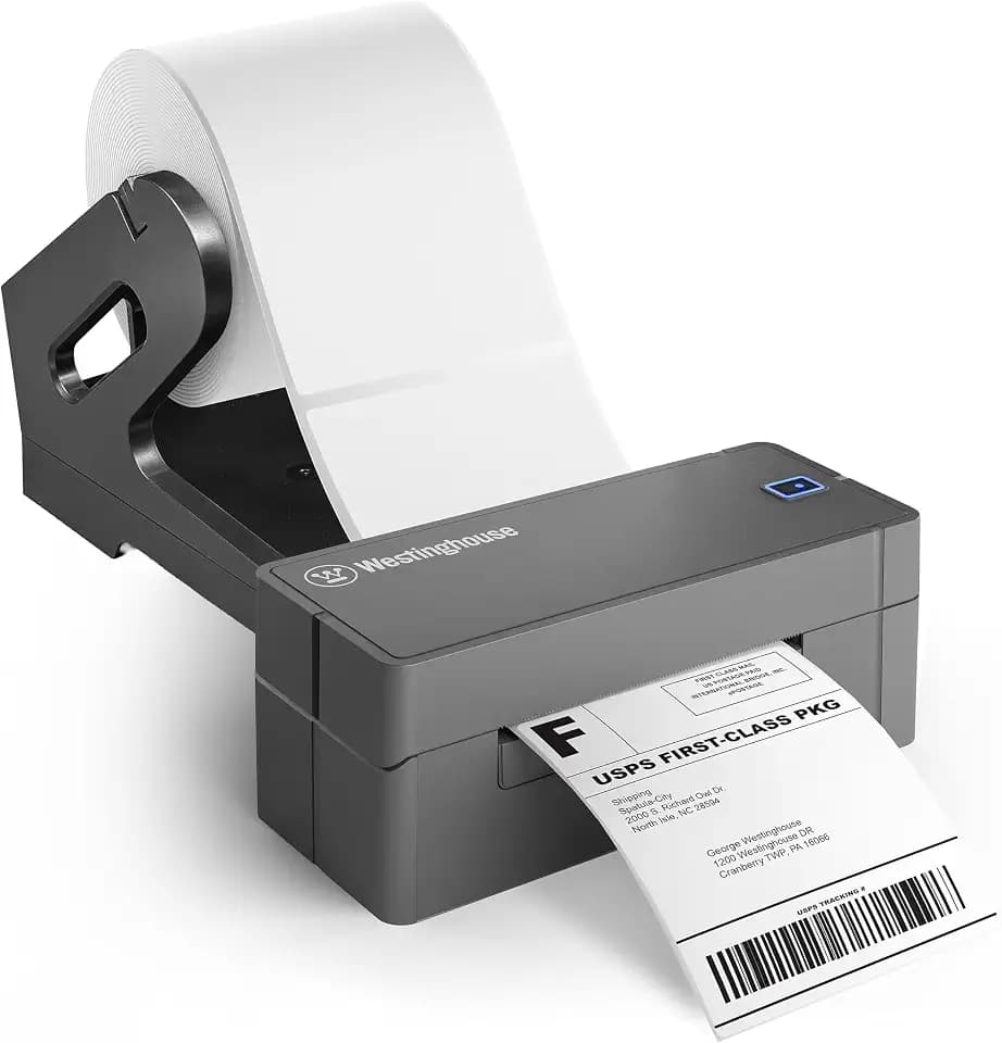 Westinghouse USB Shipping Label Printer for Mac & Windows, Compatible with USPS, UPS, FedEx, Amazon, & More, Commercial Grade Thermal Label Printer for Shipping Packages, Includes Sample Labels
