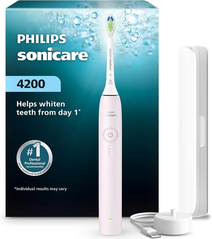 Philips Sonicare 4200 Rechargeable Electric Toothbrush, 1 Brush Head, Pink