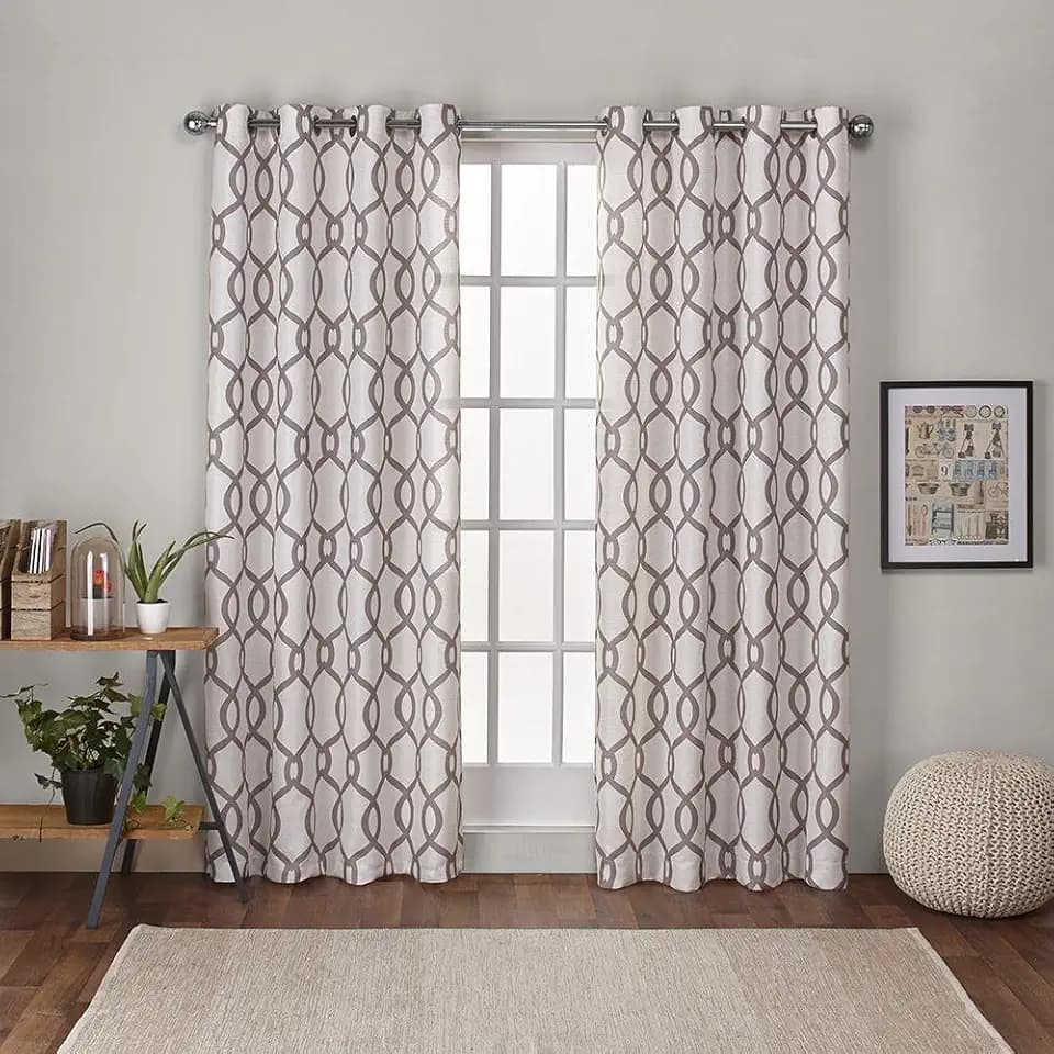 Exclusive Home Curtains EH7909-05 2-X84G Kochi Linen Blend Grommet Top Curtain Panel Pair, 54x84, Natural, 2 Piece