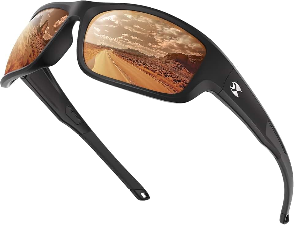 suoso Polarized Sports Sunglasses for Men Wrap Design for Fishing Running