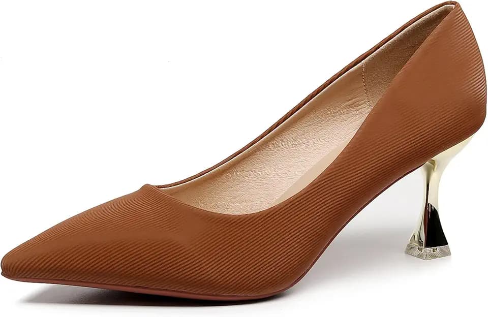 VenusCelia Women's Golden Sun Pump Stiletto Heel Shoe