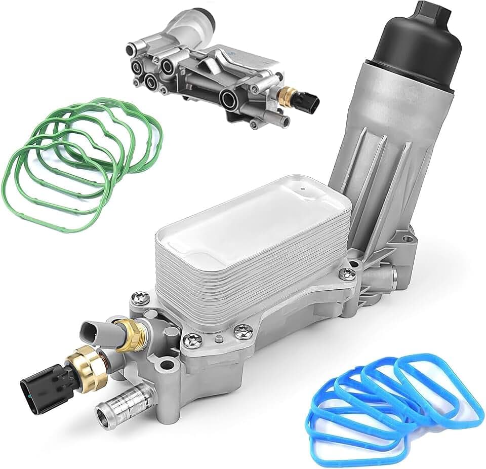 Upgraded Aluminum Engine Oil Filter Housing Kit with 3.6 Oil Cooler Adapter for 2011-2025 Dodge Charger Caravan Challenger Journey Jeep Grand Cherokee Chrysler 200 300 Town Country ram