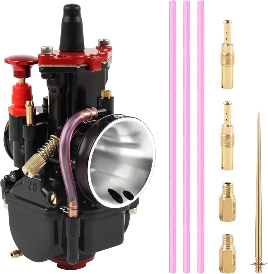 DOCAS PWK 24mm Vergaser für universelle 50 cc bis 100 cc Dirt Bike Motocross Motorcycle Scooter ATV Quad - Schwarz