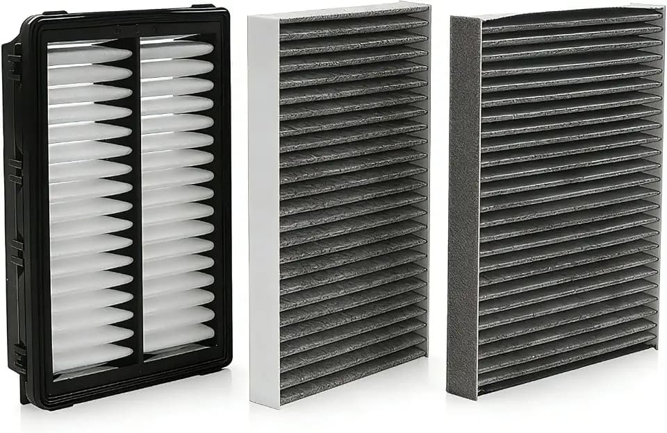Comb Engine Cabin Air Filters for Kia Carnival 3.5L 2026 2025 2024 2023 2022 (Except Hybrid) (Cabin Filters Located Rear under the Hood & Glove Box)