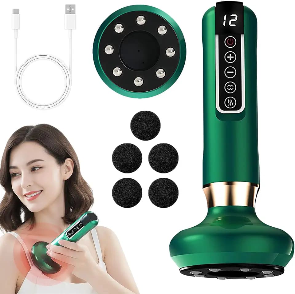 Elektrisches Körper-Massagegerät, 12 Stufen Einstellbar mit Wärme & Vakuum für Tiefenmassage an Bauch, Taille, Beinen & Gesäß