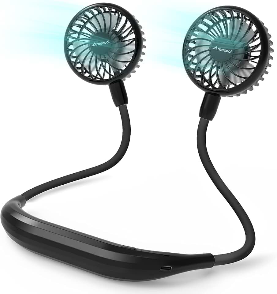 AMACOOL Portable Neck Fan, Lightweight Wearable with Hands-Free Comfort