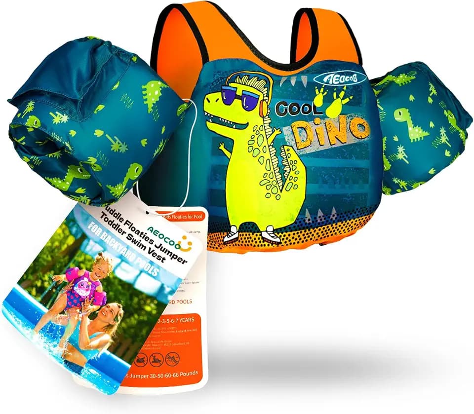AEOCOO Puddle Float Jumper, Toddler Swim Vest, Toddler Floaties for Pool