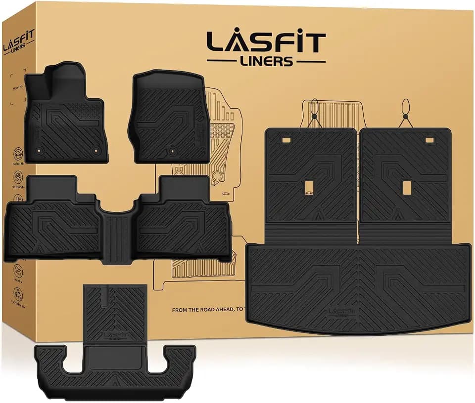 LASFIT Floor Mats for Ford Explorer 2020-2026 2027 6 Seats with Cargo Liner