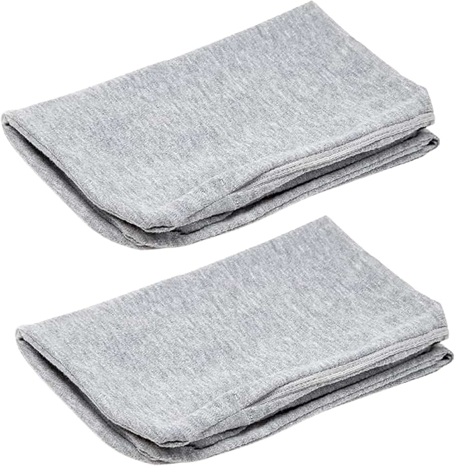 Alkamto Kissenbezug Grau Doppelpack – Passgenau für Nackenstützkissen 70x45x12 cm – 100% Baumwolle, Atmungsaktiv & Waschbar, Weich & Hautfreundlich, Kissenhüllen 2er Set, Oeko-TEX Zertifiziert