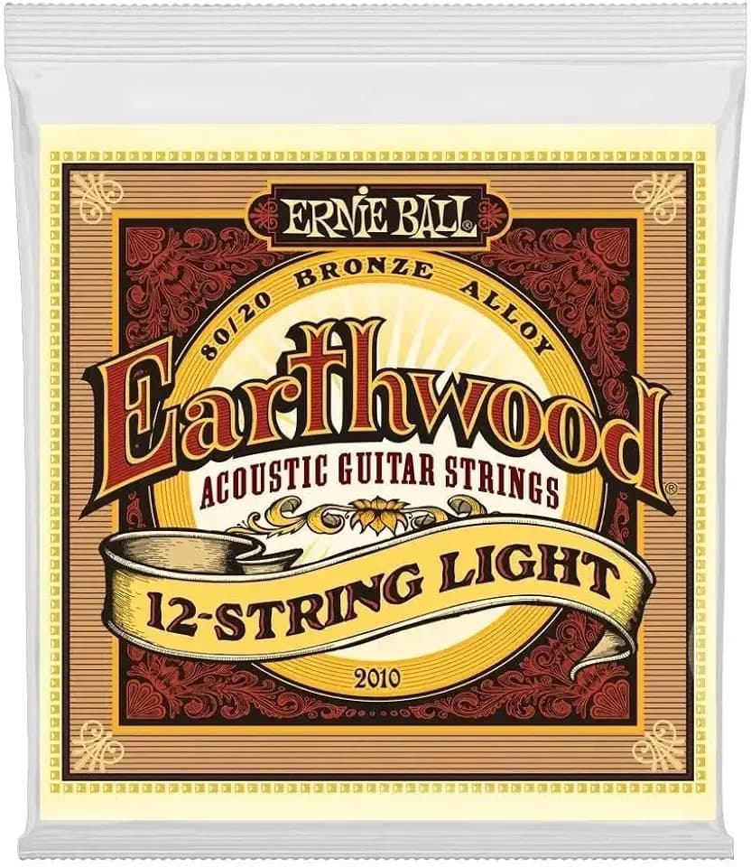 Ernie Ball Earthwood 12-String Light 80/20 Bronze Acoustic Guitar Strings, 9-46 Gauge (P02010)