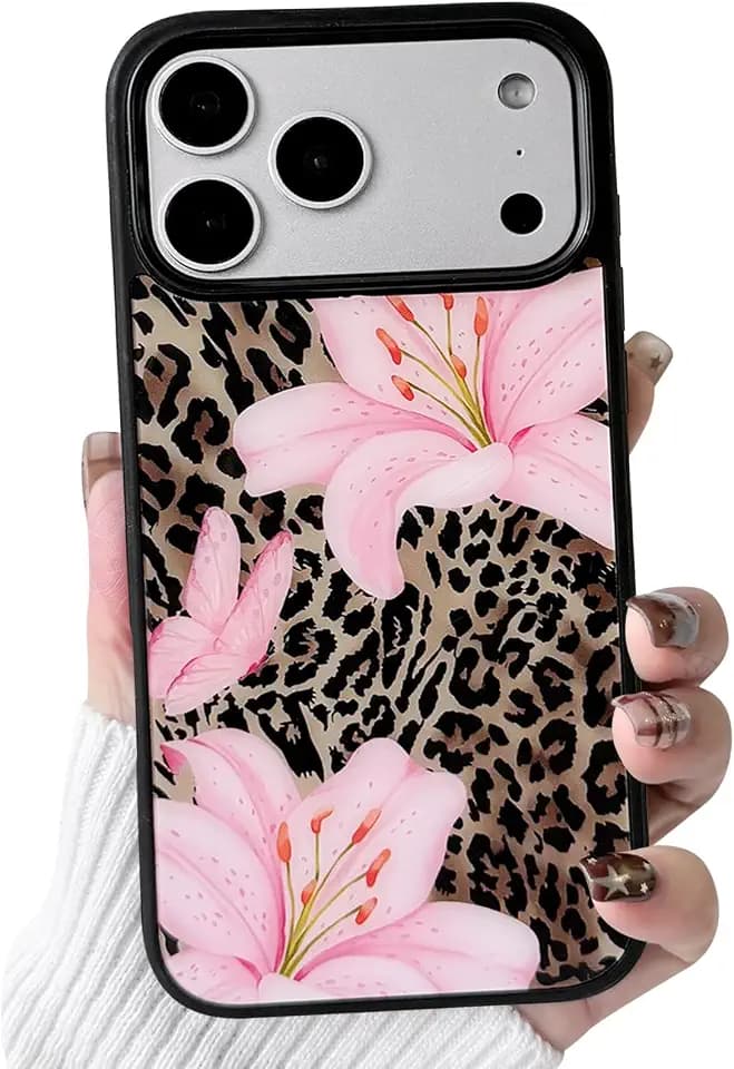 NITITOP for iPhone 17 Pro Max Case Cute Flowers - Pink Lily