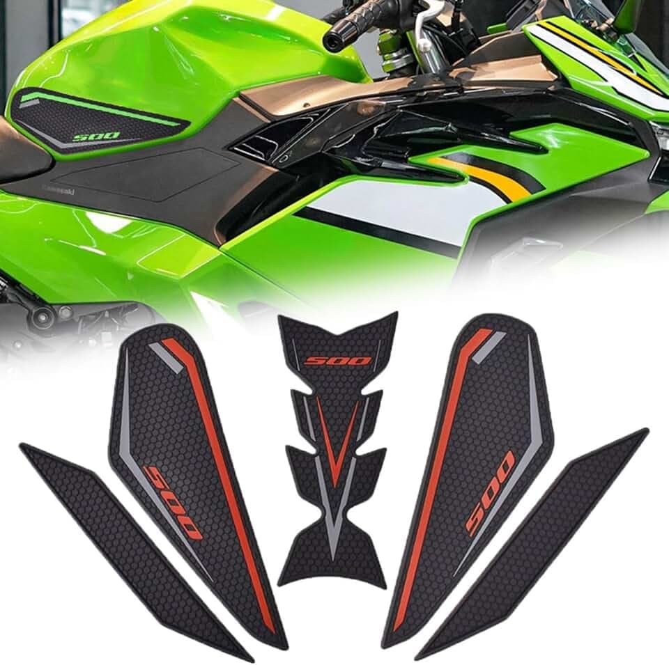 FOR NINJA500 NINJA500 SE Ninja 500 Ninja 500 se Z500 Z 500 z500 2024 2025 Motorcycle -Proof Side Fuel Tank Sticker Waterproof Pad Rubber Oil Tank Pad Gas Tank Protectors (Red,B)