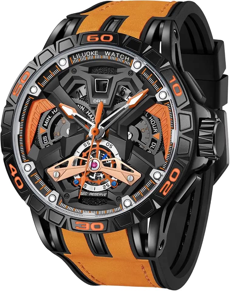 Mens Watches, Wrist Watches Luminous Design, Big Face Fashion Quartz Black Watch 30ATM, Casual Watch for Men Unique Gifts for Men