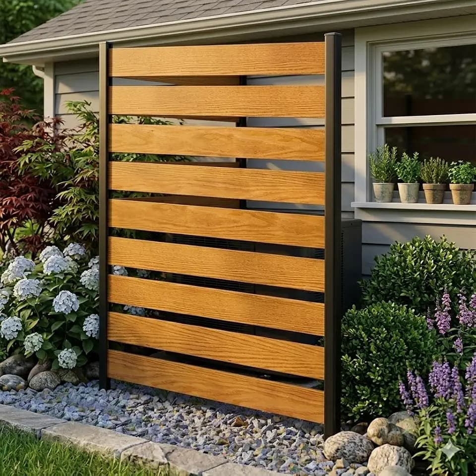 NAIZEA 60" H x 38" W Air Conditioner Fence Outdoor Privacy Fence Screen,