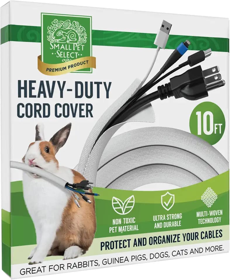 Small Pet Select Heavy Duty Cord Cover, Cable Protector, White, 10 ft