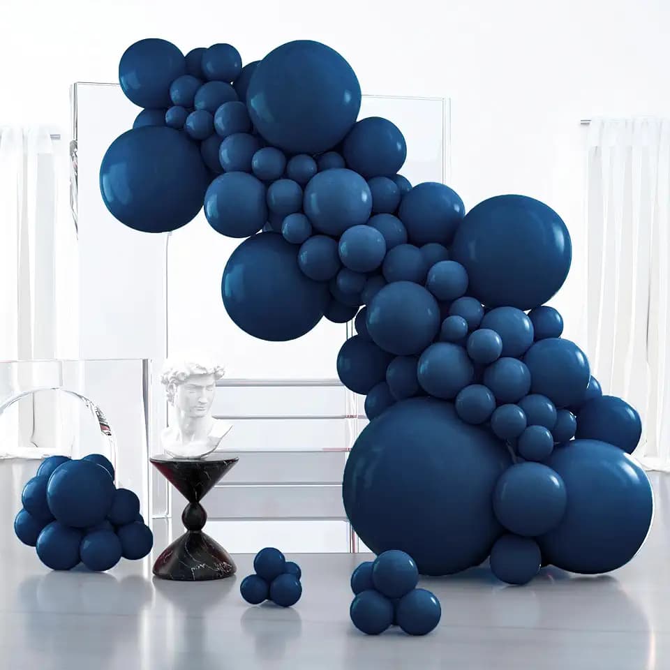 PartyWoo Navy Blue Balloons 127pcs Dark Blue Balloons Different Sizes