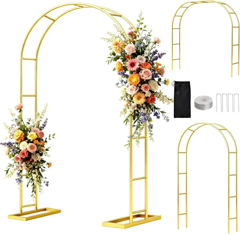 WellSign Wedding Arch 6.6FTx3.5FT Garden Trellis for Climbing Plants