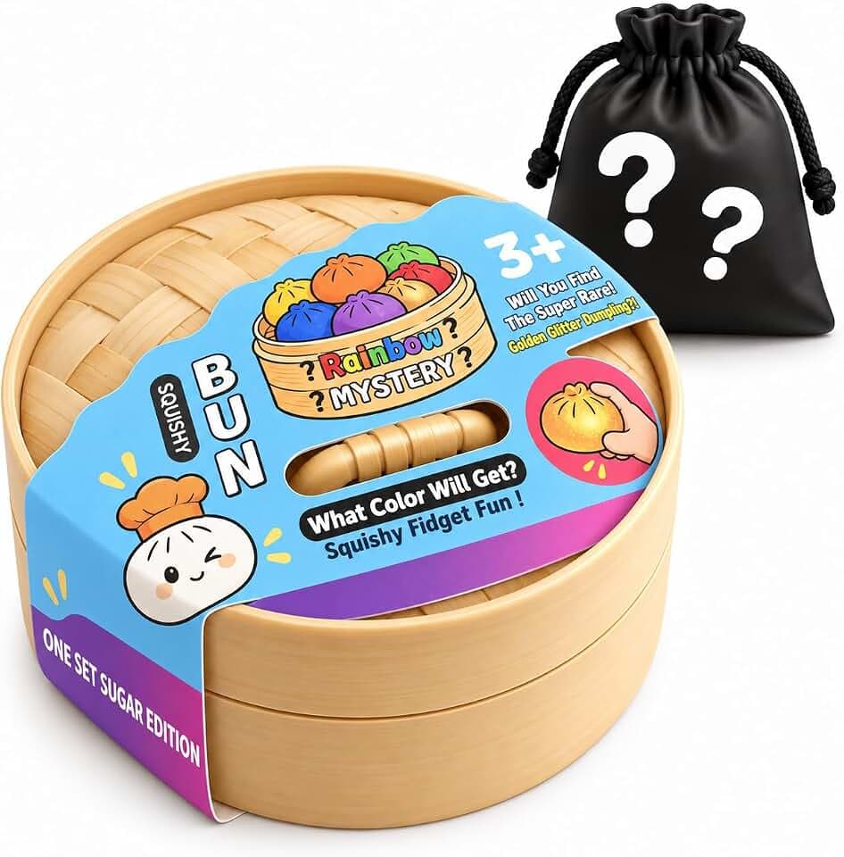 Dumpling Squishy XXL, Dumpling Squishy Mystery Box, Weiches PU-Knautschspielzeug ohne Gel- oder Flüssigfüllung, Formstabiles Anti-Stress-Spielzeug zum Drücken und Entspannen,1 stück