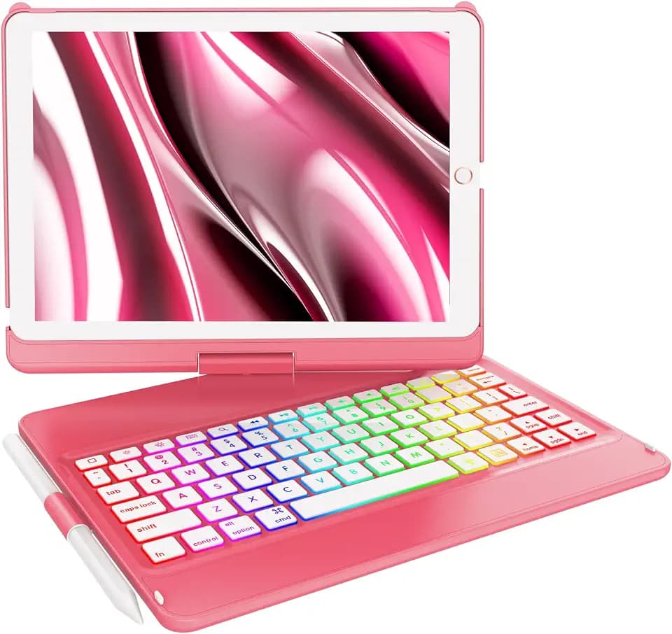 GGH Keyboard Case for iPad 10.2 Inch 9th/8th/7th Gen, Watermelon Red