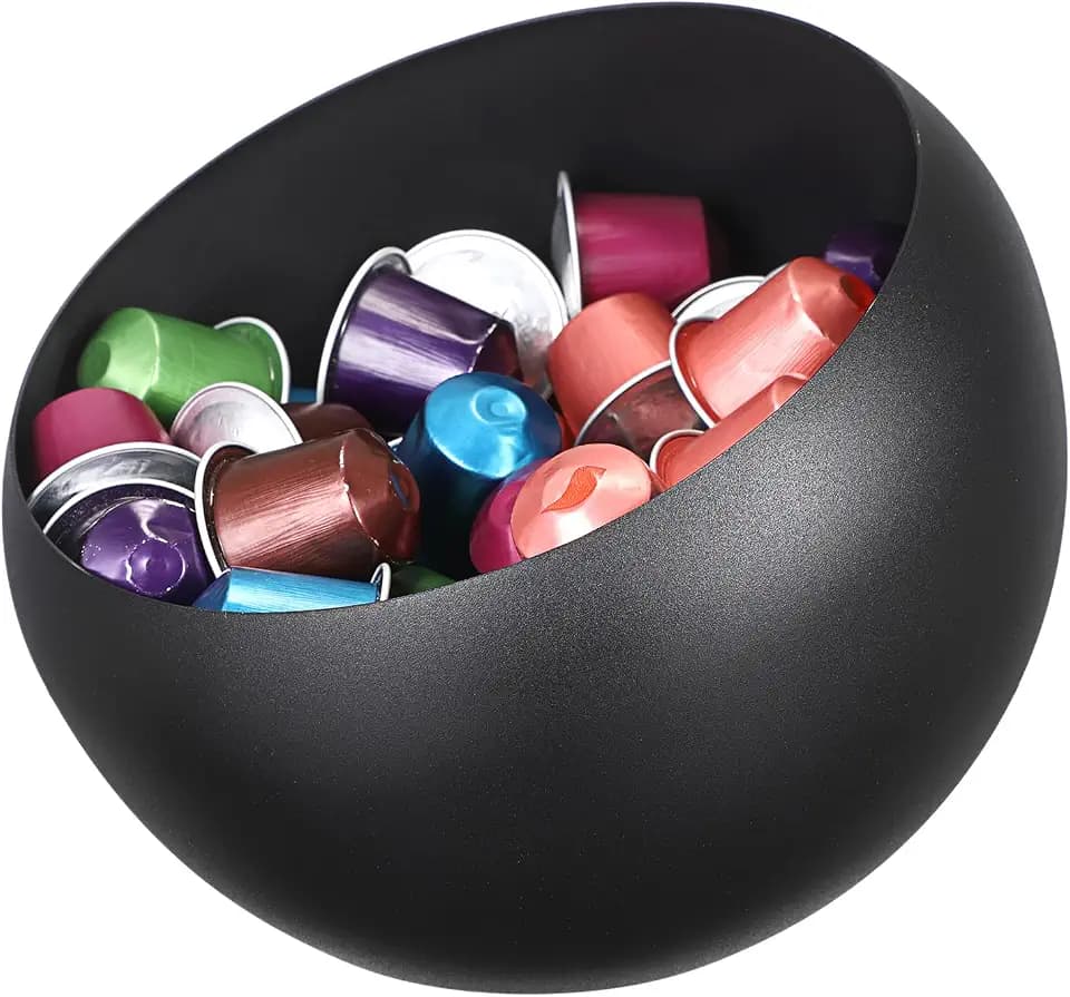 Edelstahl Kaffeekapseln Organizer Schwarz Kapselhalter (Schräg)