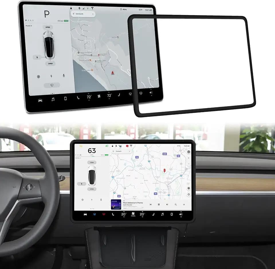 frani Screen Bumper Cover for Tesla Model 3/Y 2016-2027,Black