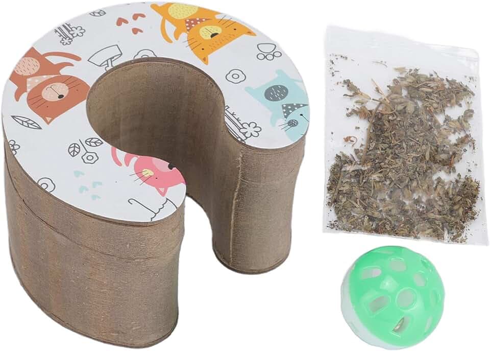 Corrugated Paper Cat Grinding Claw Scratching Board, with Bell, Foldable Abrasion Resistant Cat Scratcher Toy for Cats