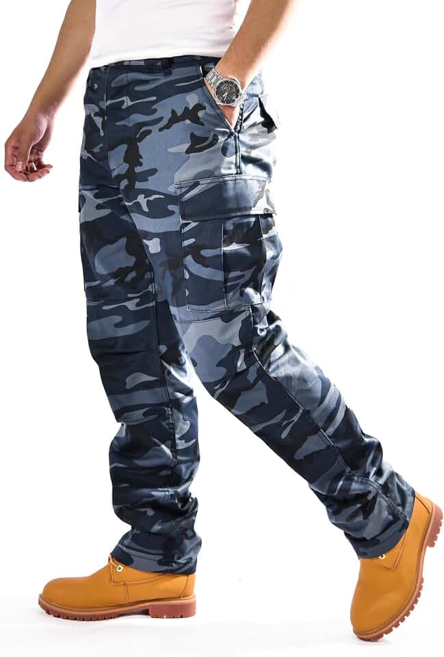 BACKBONE Men's Camouflage Cargo Pants Army Style Casual BDU Work Pants