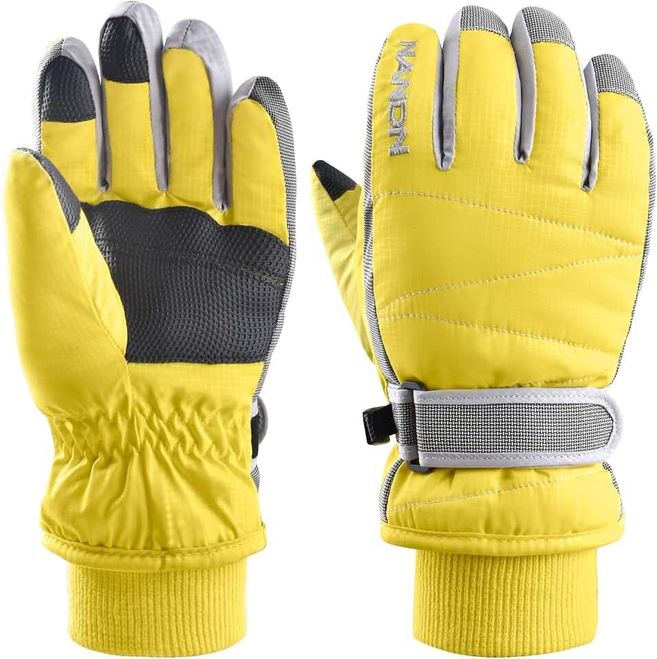 Azarxis Warme Handschuhe für Kinder, Thermische Skihandschuhe, Winddich Winterhandschuhe für Jungen und Mädchen