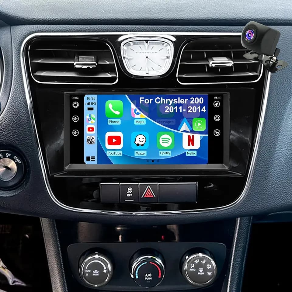 5G WiFi Upgrade Car Radio for Chrysler 200 2011 2012 2013 2014, Dodge Challenger Avenger 2008-2014, Charger 2008-2010, Nitro 2007-2011, 7 Inch Touch Screen Stereo Carplay Android Auto GPS BT FM Camera