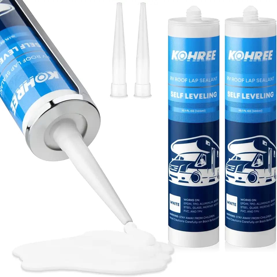 Kohree RV Roof Sealant 2 Pack, Self-Leveling Lap Sealant White