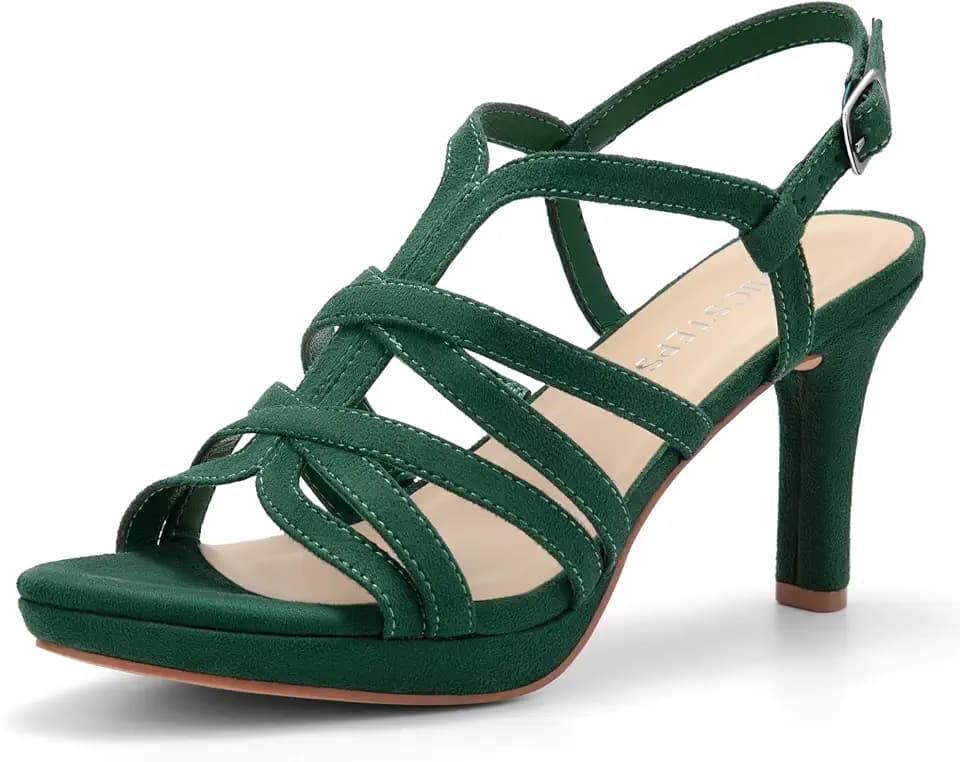 Women's Platform Heels Strappy Stiletto Round Toe Slip-Resistant