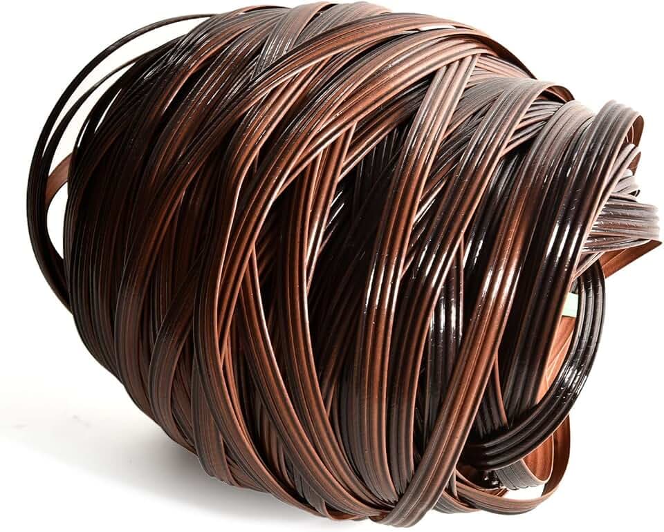 Eagles Wicker Repair Kit, 230Ft/70m Synthetic Rattan Repair Material Waterproof Flat Ribbon for Garden Patio Furniture and Rattan Chair Sofa Basket (8mm W x1.2mm THK)- Deep Coffee