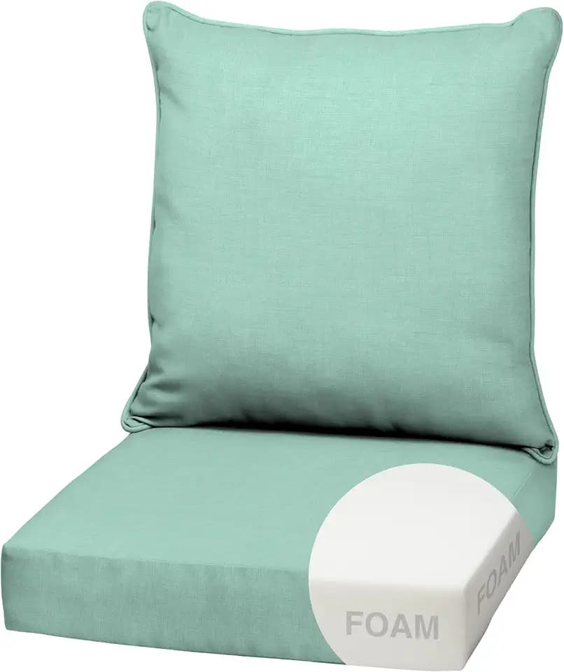 Arden Outdoor Deep Seat Cushion Set, Foam, 22x24, Aqua