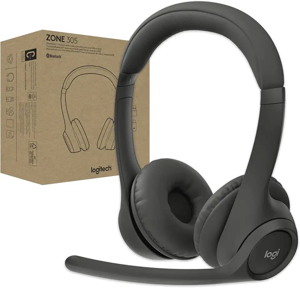 Logitech Zone 305 for Business Wireless Bluetooth Headset- Native Bluetooth