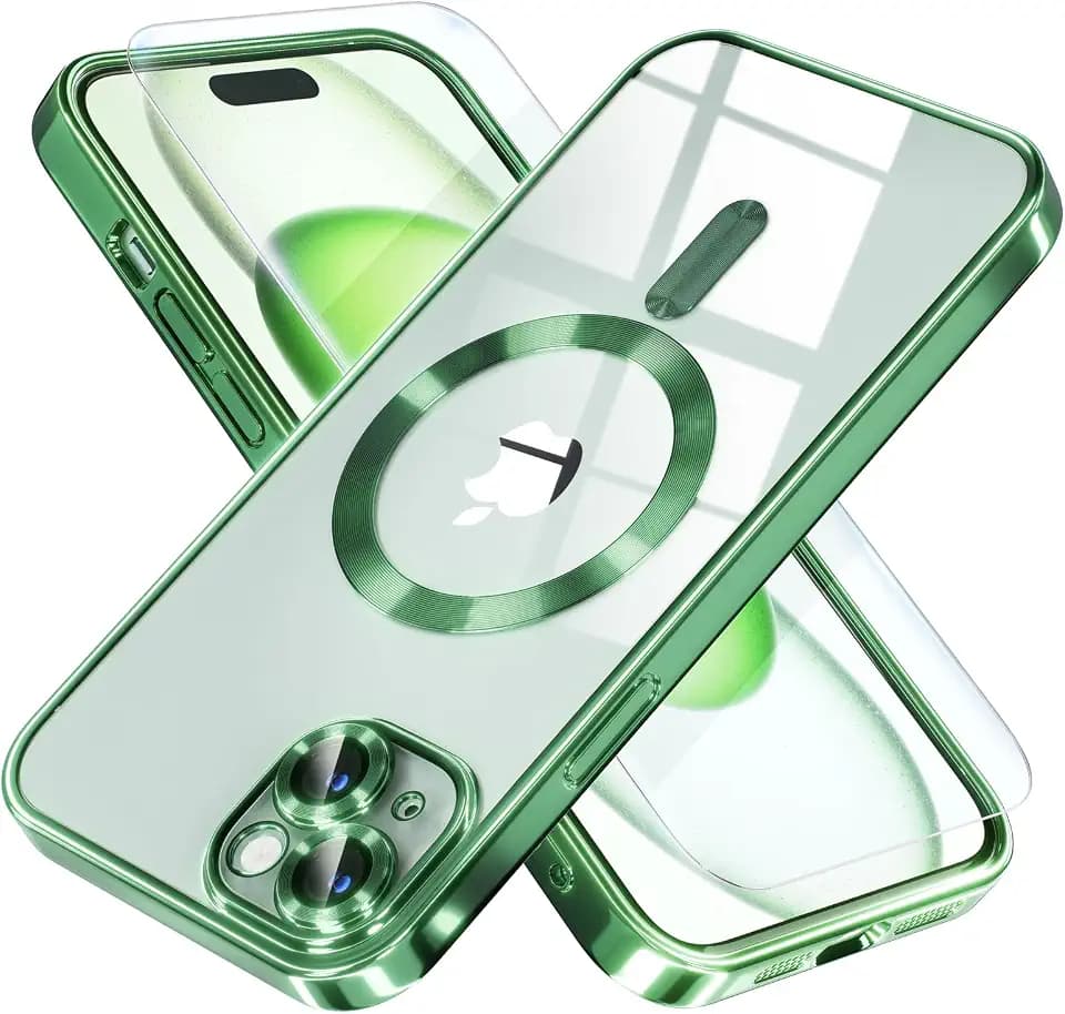 Misea Magnetic for iPhone 15 Case Compatible with MagSafe Green